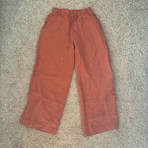 H&M Rust Orange Elastic-Waist Pants